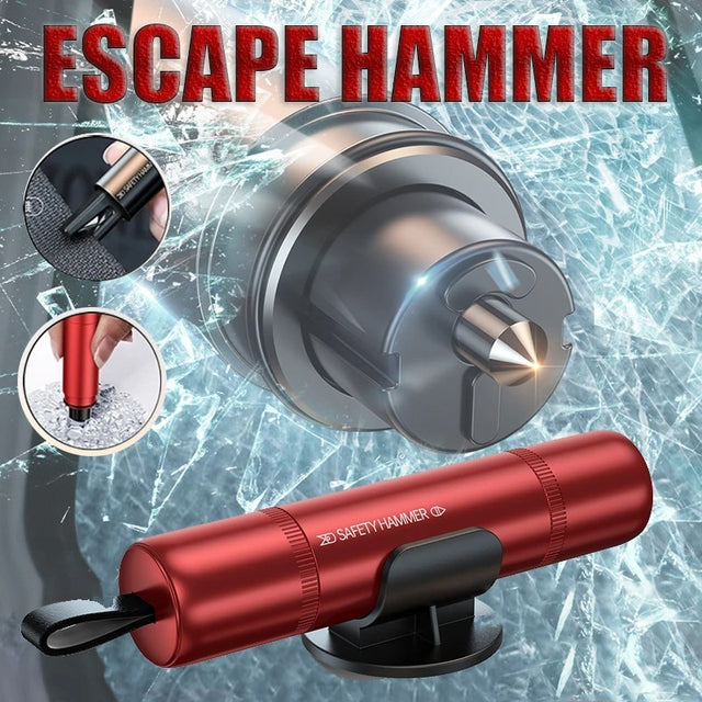 2-in-1 Car Safety Hammer – Emergency Glass Breaker & Seat Belt Cutter Auto Accessories - The EDC Outpost