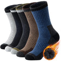 5 Pairs Merino Wool Hiking Socks – Men’s Warm Moisture-Wicking Crew Socks for Winter Outdoor & Casual Wear - The EDC Outpost