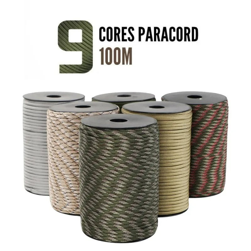 100M 550 Military Standard 9-Core Paracord Rope – Survival &amp; Outdoor Essential - The EDC Outpost