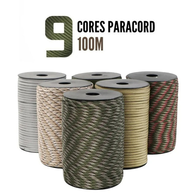 100M 550 Military Standard 9-Core Paracord Rope – Survival &amp; Outdoor Essential - The EDC Outpost