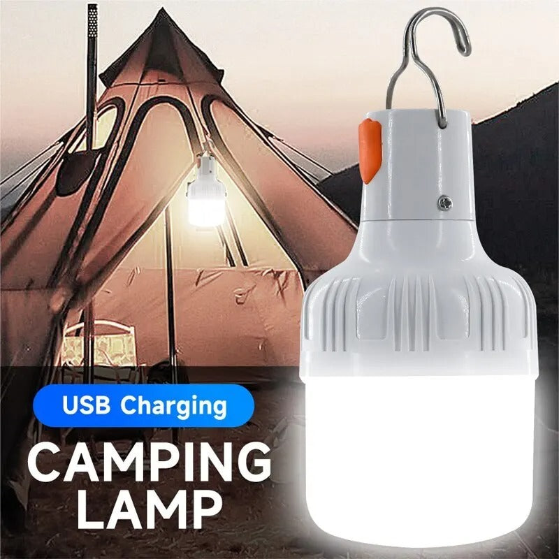 Outdoor USB Rechargeable LED Camping Lantern – High Brightness Emergency Lamp with Hook for Fishing, Hiking, and Night Use - The EDC Outpost
