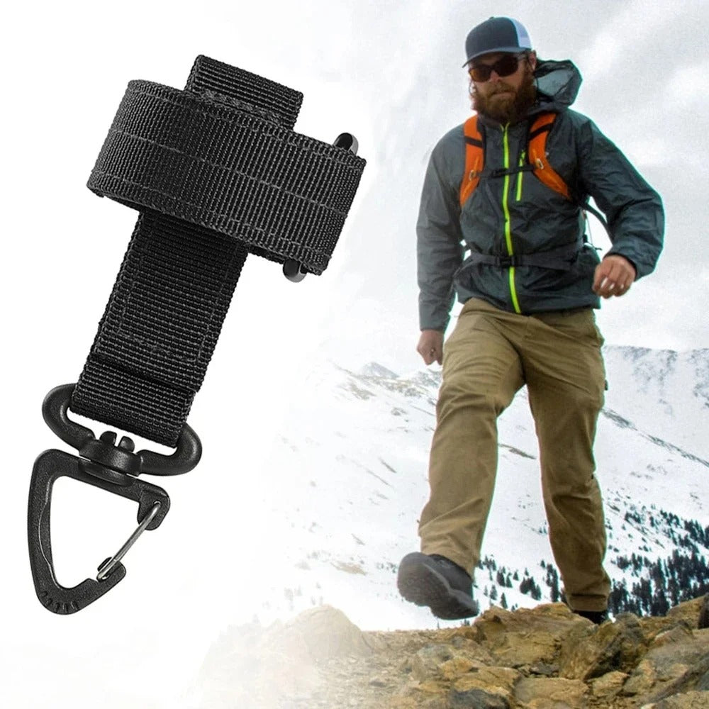 Multi-Purpose Nylon Tactical Gloves Hook | Safety Clip with Buckle for Work, Climbing, Hiking & Camping - The EDC Outpost