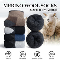 5 Pairs Merino Wool Hiking Socks – Men’s Warm Moisture-Wicking Crew Socks for Winter Outdoor & Casual Wear - The EDC Outpost