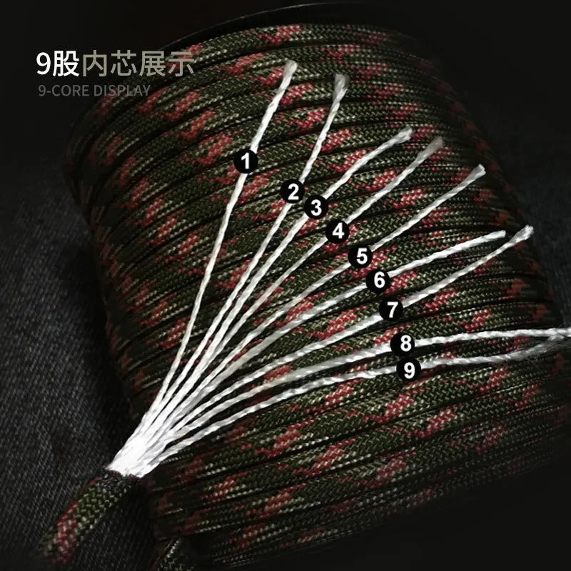 100M 550 Military Standard 9-Core Paracord Rope – Survival &amp; Outdoor Essential - The EDC Outpost
