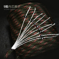 100M 550 Military Standard 9-Core Paracord Rope – Survival &amp; Outdoor Essential - The EDC Outpost