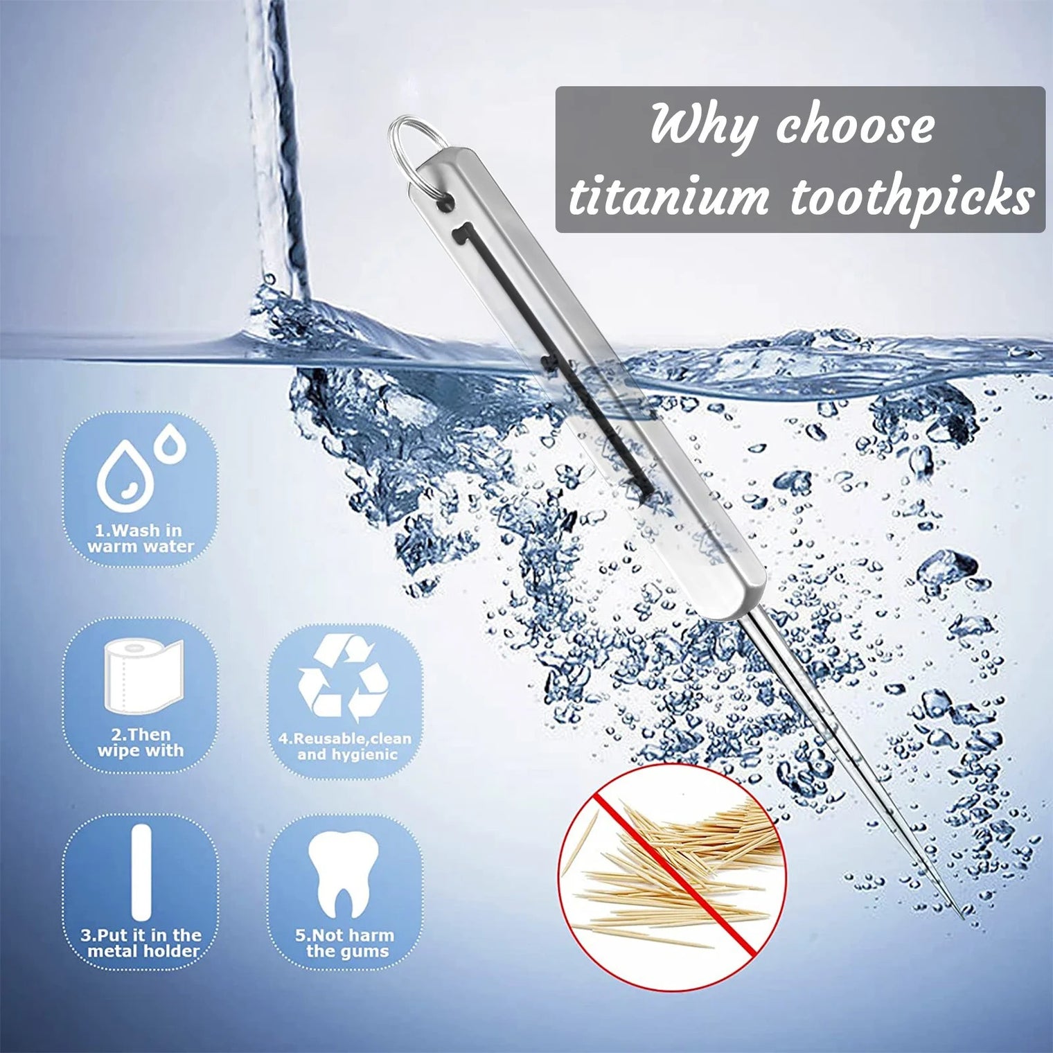 Portable Titanium Toothpick with Holder – Reusable Pocket Toothpick for Camping, Hiking, Outdoor Survival & Everyday Use - The EDC Outpost
