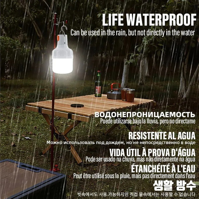 Outdoor USB Rechargeable LED Camping Lantern – High Brightness Emergency Lamp with Hook for Fishing, Hiking, and Night Use - The EDC Outpost