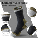 5 Pairs Merino Wool Hiking Socks – Men’s Warm Moisture-Wicking Crew Socks for Winter Outdoor & Casual Wear - The EDC Outpost