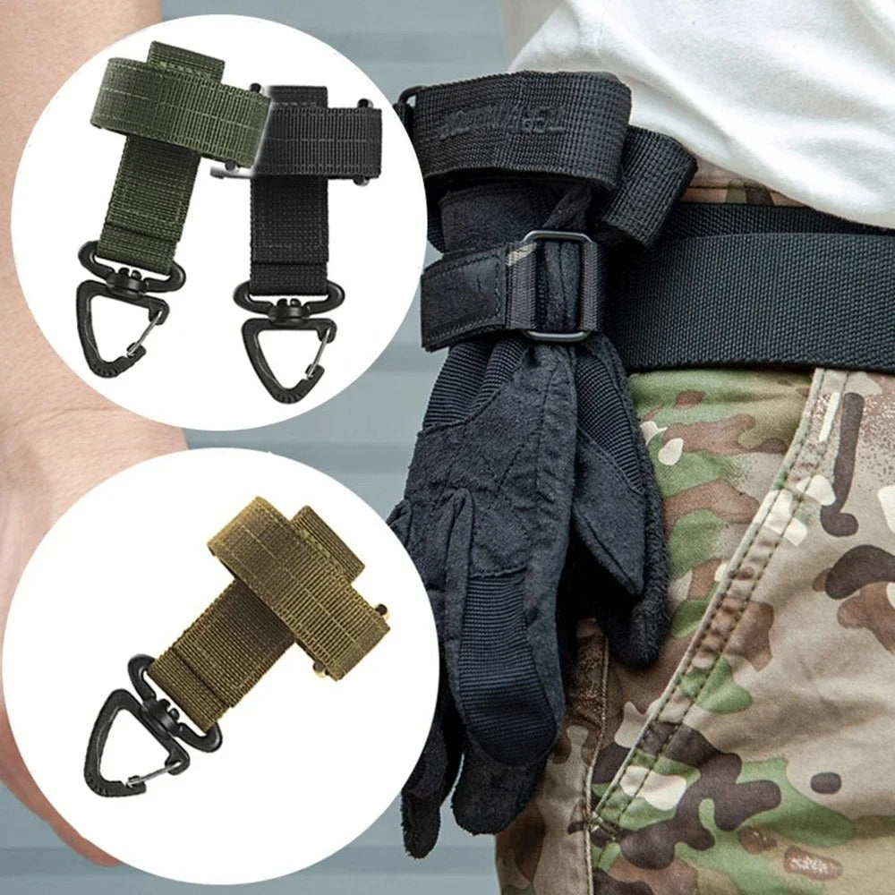 Multi-Purpose Nylon Tactical Gloves Hook | Safety Clip with Buckle for Work, Climbing, Hiking & Camping - The EDC Outpost