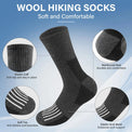 5 Pairs Merino Wool Hiking Socks – Men’s Warm Moisture-Wicking Crew Socks for Winter Outdoor & Casual Wear - The EDC Outpost