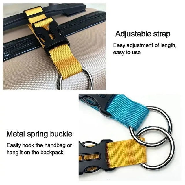 Multifunctional Nylon Luggage Strap with Buckle & D-Ring – Backpack & Suitcase Hanging Hook (Army Green, Yellow, Black) - The EDC Outpost