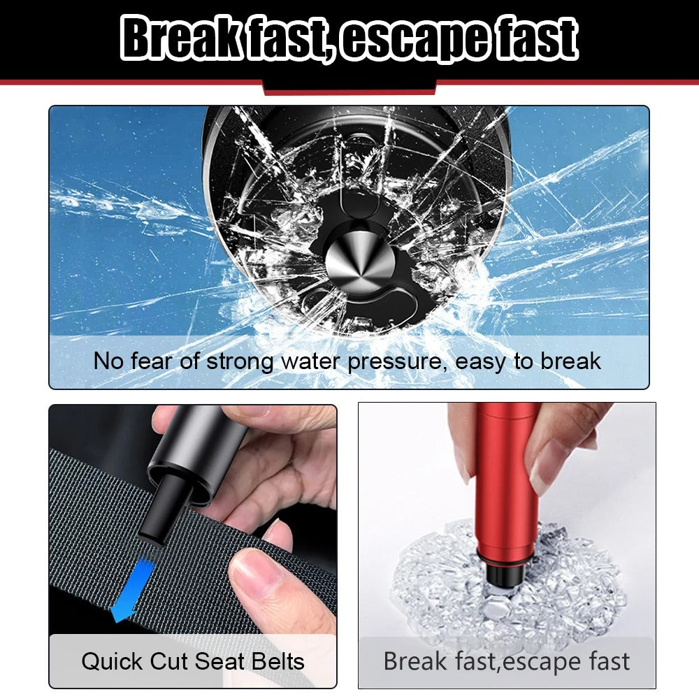 2-in-1 Car Safety Hammer – Emergency Glass Breaker & Seat Belt Cutter Auto Accessories - The EDC Outpost