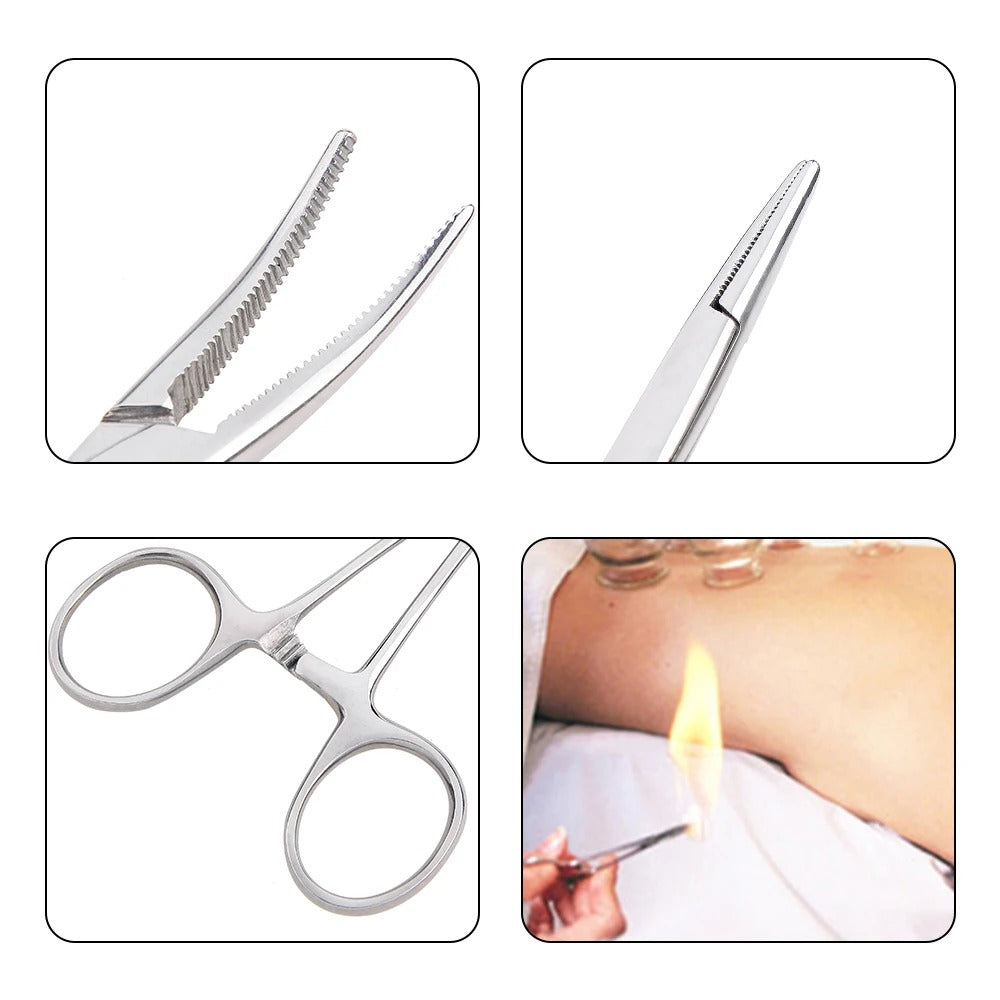 Hemostatic Forceps Locking Pliers – 12.5cm, 16cm, 18cm | Curved & Straight Tip Stainless Steel Clamp Tool - The EDC Outpost