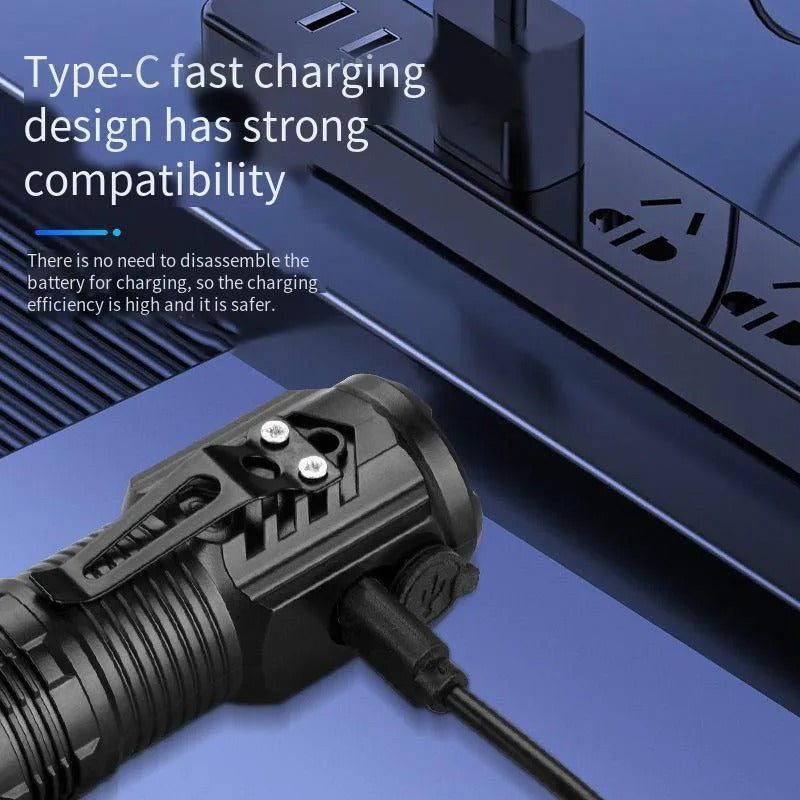 Ultra-Bright 3-Core LED Tactical Flashlight – Rechargeable High Power Mini Torch with Metal Clip - The EDC Outpost