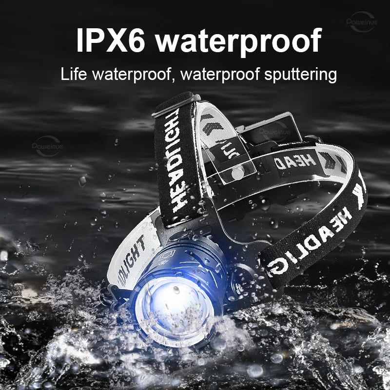 80000LM Powerful XHP360 LED Headlamp – USB Rechargeable Headlight Flashlight with Large Aperture for Camping, Fishing & Outdoor Adventures - The EDC Outpost
