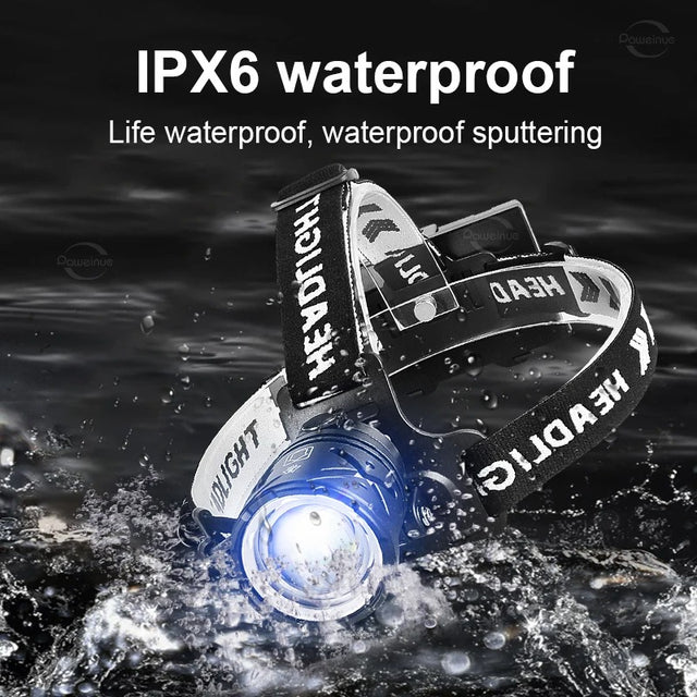 80000LM Powerful XHP360 LED Headlamp – USB Rechargeable Headlight Flashlight with Large Aperture for Camping, Fishing & Outdoor Adventures - The EDC Outpost