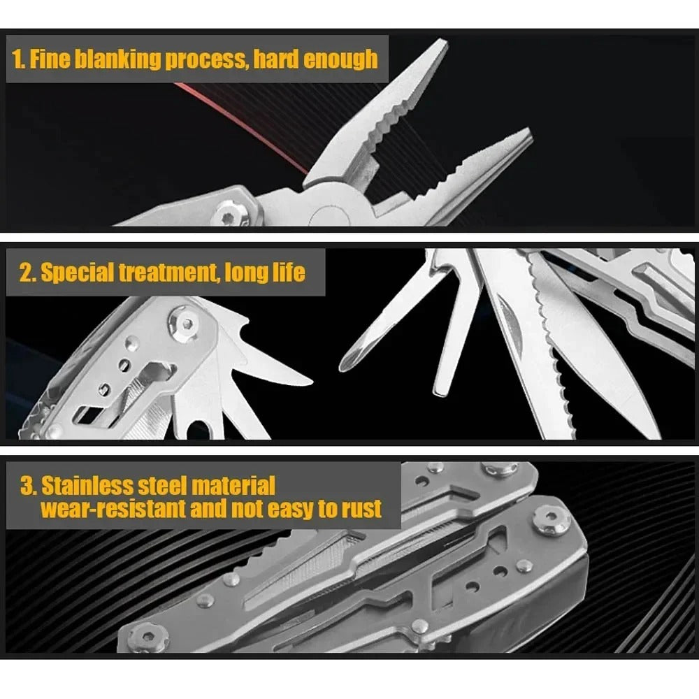New Folding Multi-tool Pocket Knife Pliers Mini Portable Fold Outdoor Hunting Survival Rescue Tactical Multipurpose Repair Tool - The EDC Outpost