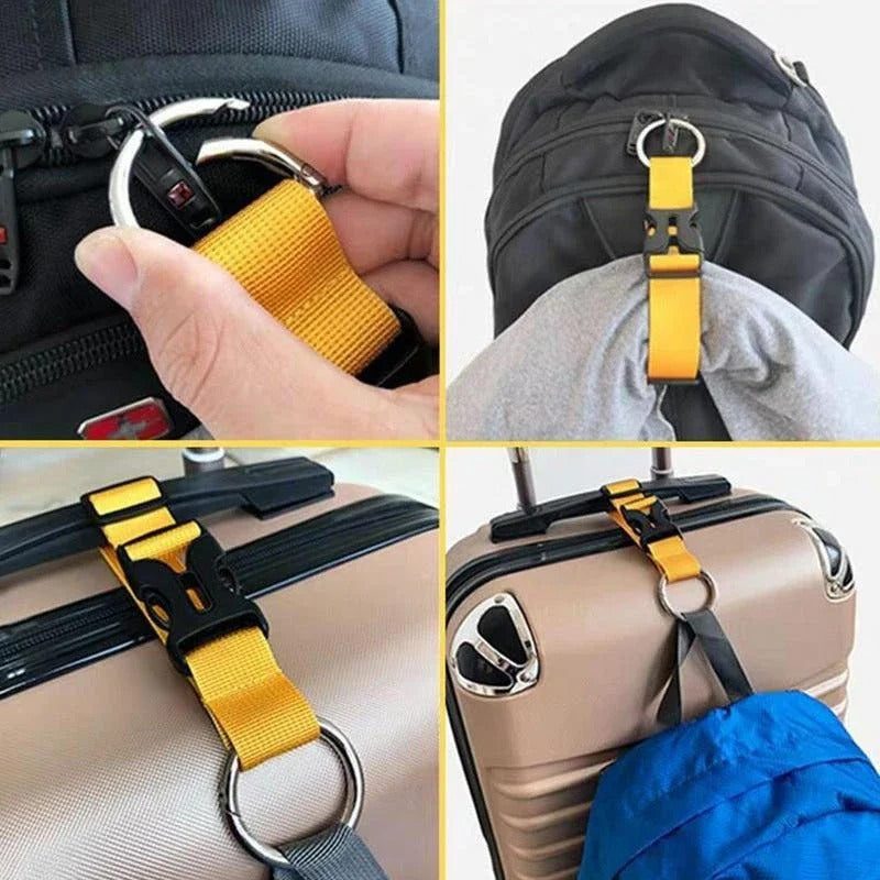 Multifunctional Nylon Luggage Strap with Buckle & D-Ring – Backpack & Suitcase Hanging Hook (Army Green, Yellow, Black) - The EDC Outpost