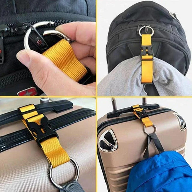Multifunctional Nylon Luggage Strap with Buckle & D-Ring – Backpack & Suitcase Hanging Hook (Army Green, Yellow, Black) - The EDC Outpost