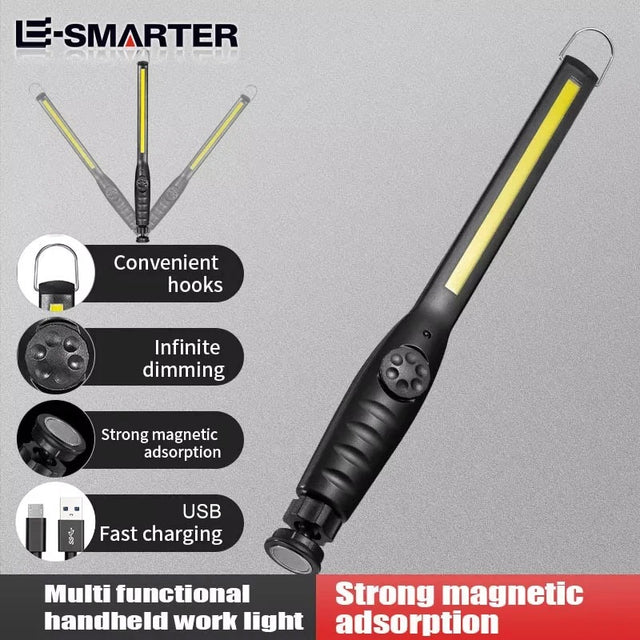 Portable COB LED Work Light – Magnetic Rechargeable Flashlight with Stepless Dimming for Emergency, Car Repair, and Outdoor Use - The EDC Outpost