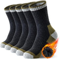5 Pairs Merino Wool Hiking Socks – Men’s Warm Moisture-Wicking Crew Socks for Winter Outdoor & Casual Wear - The EDC Outpost
