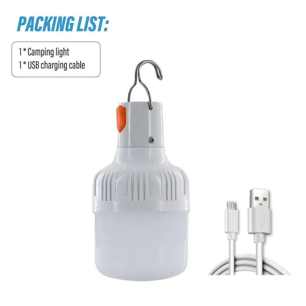 Outdoor USB Rechargeable LED Camping Lantern – High Brightness Emergency Lamp with Hook for Fishing, Hiking, and Night Use - The EDC Outpost