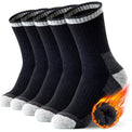 5 Pairs Merino Wool Hiking Socks – Men’s Warm Moisture-Wicking Crew Socks for Winter Outdoor & Casual Wear - The EDC Outpost