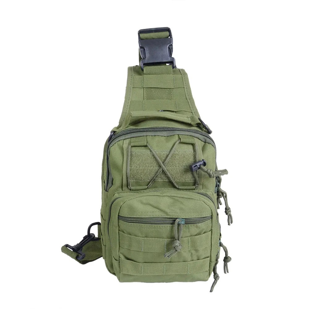 Small Tactical Chest Bag – Compact Saddle Shoulder Sling for Hiking, Cycling, Camping & Outdoor EDC (Khaki/Black/Army Green) - The EDC Outpost