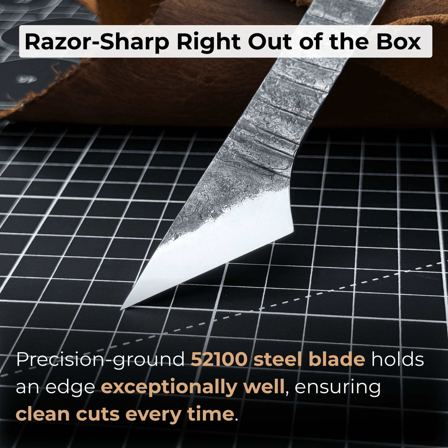 Marking Knife Kiridashi with leather sheath, 4 cm (1.57 inches)