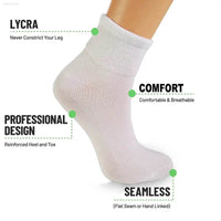 Diabetic Ankle Socks - Non-Binding Moisture-Wicking Cotton (3-Pack)