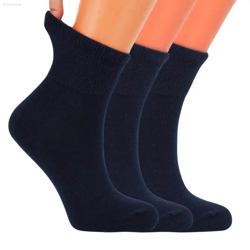 Diabetic Ankle Socks - Non-Binding Moisture-Wicking Cotton (3-Pack)