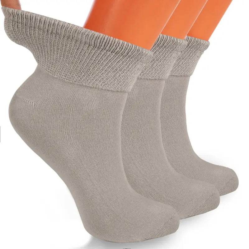 Diabetic Ankle Socks - Non-Binding Moisture-Wicking Cotton (3-Pack)