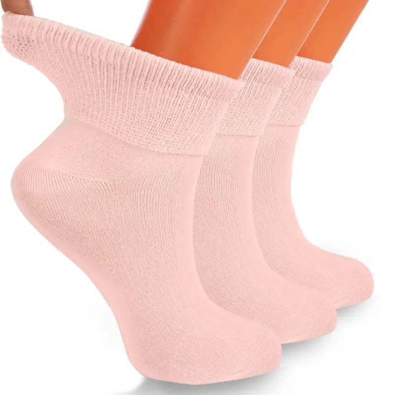 Diabetic Ankle Socks - Non-Binding Moisture-Wicking Cotton (3-Pack)