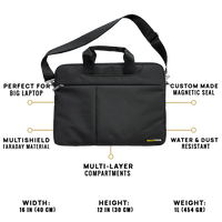 Faraday Laptop Shoulder Bag | EMF Blocking Messenger Bag with RFID Protection