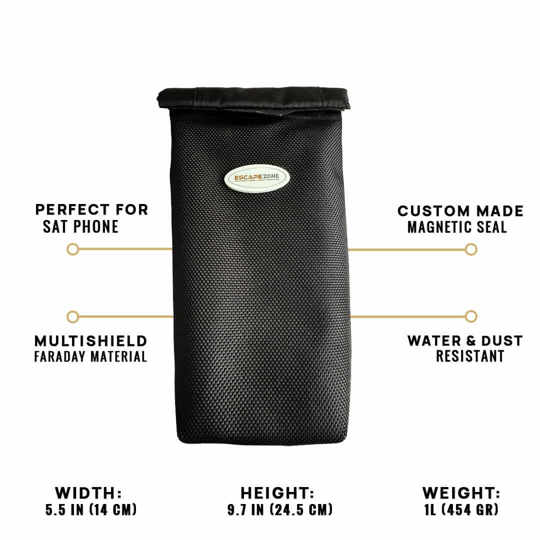 Satellite Phone Faraday Bag | Mobile Device Signal Blocking Pouch
