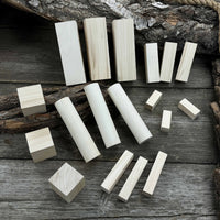 Set of 18 Assorted Linden Wood Carving Blanks