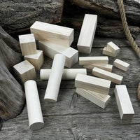 Set of 18 Assorted Linden Wood Carving Blanks