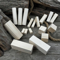 Set of 18 Assorted Linden Wood Carving Blanks