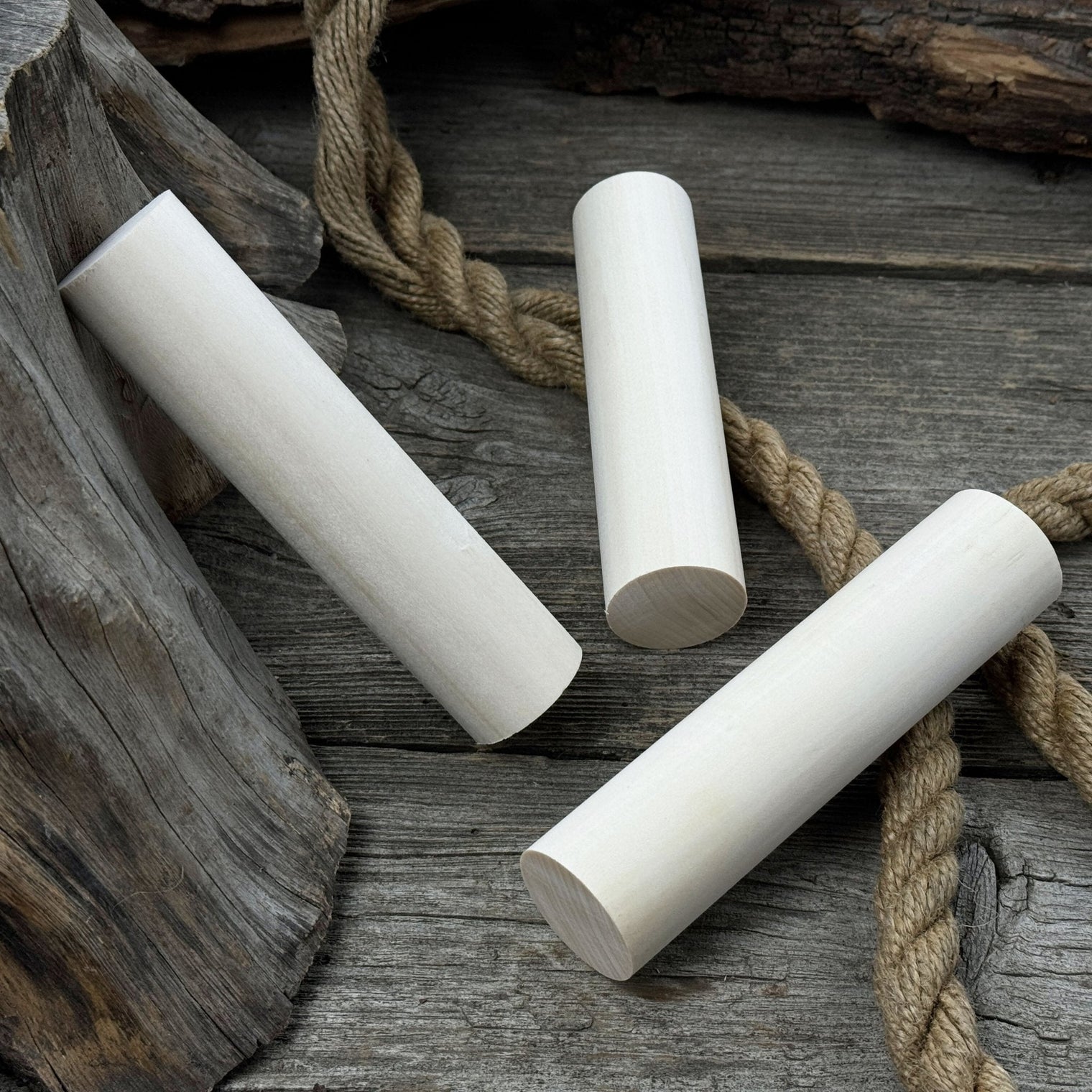 Set of 6 Round Linden Wood Carving Blanks