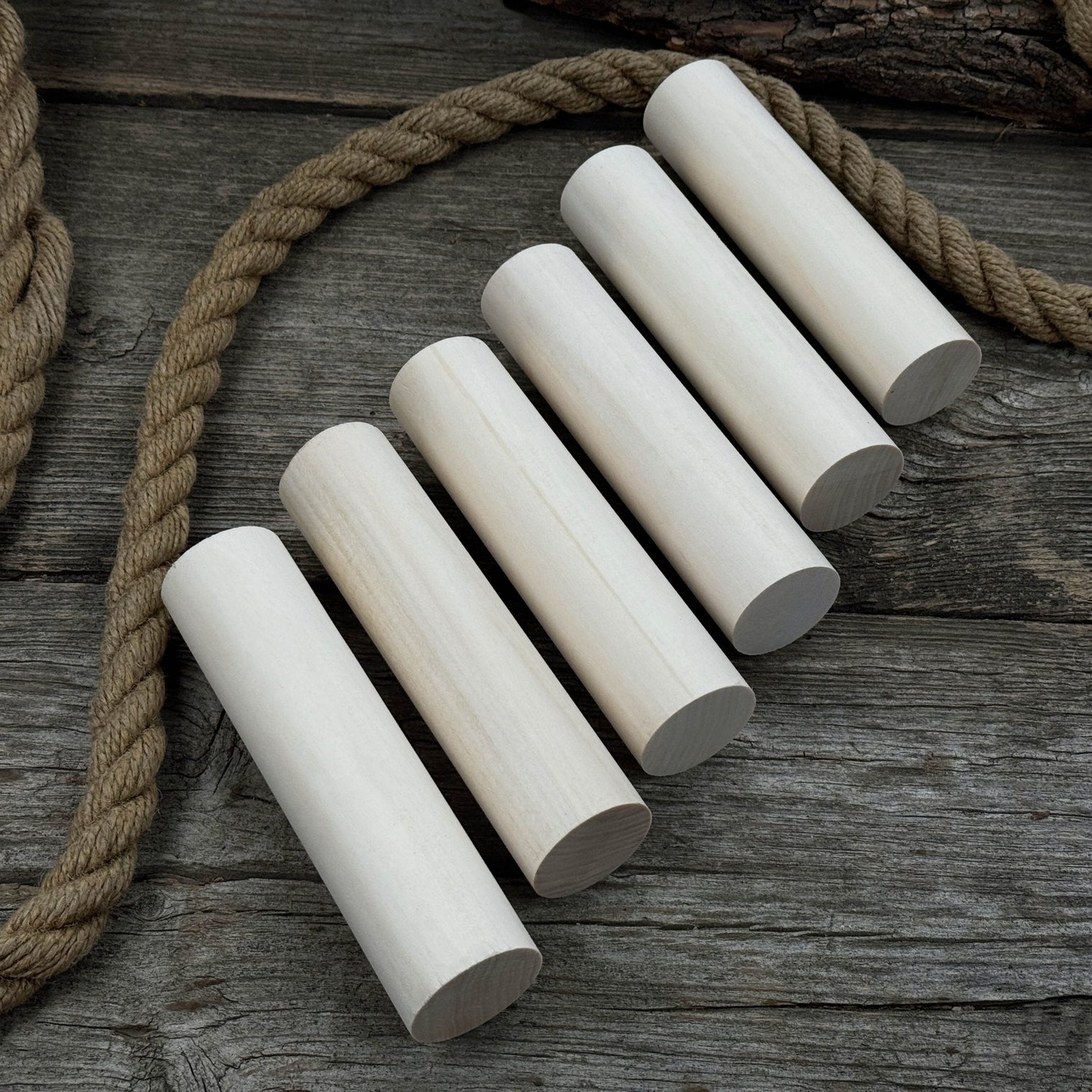 Set of 6 Round Linden Wood Carving Blanks