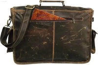Stylish Buffalo Leather Messenger Bag with Laptop Compartment for Office and College Use