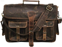 Stylish Buffalo Leather Messenger Bag with Laptop Compartment for Office and College Use