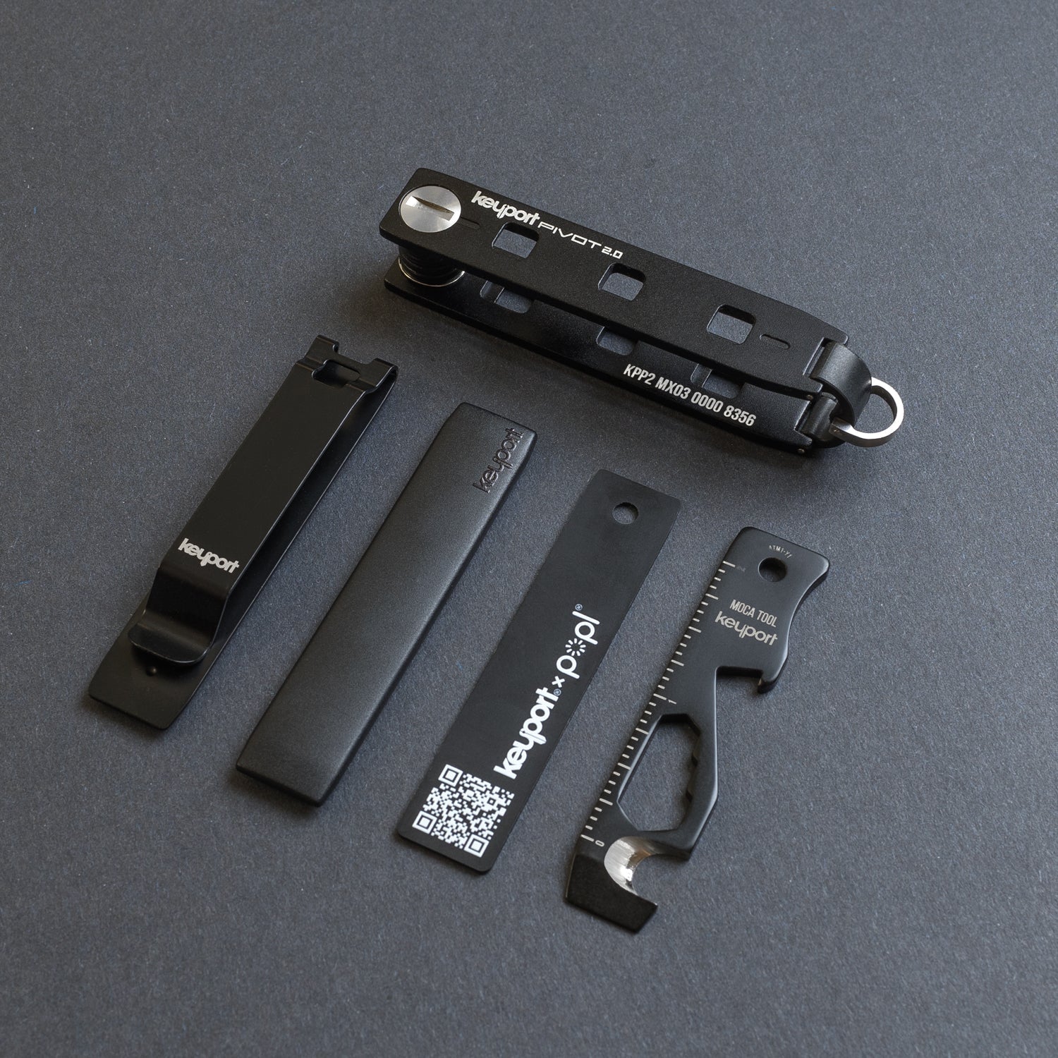 Keyport Pivot 2.0 Blackout Kit | Tactical EDC Key Organizer System - Black