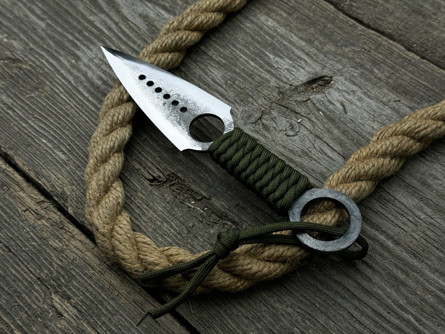 Throwing Knife with Leather Sheath, 19 cm (7.48 inches)